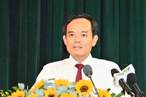 Bí thư Thành uỷ TPHCM Trần Lưu Quang phát biểu tại hội nghị. Ảnh: SGGP