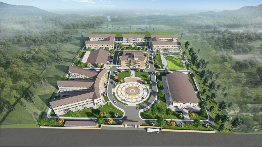 Phối cảnh Trường Phổ thông nội trú liên cấp Tiểu học - THCS Thuận An.