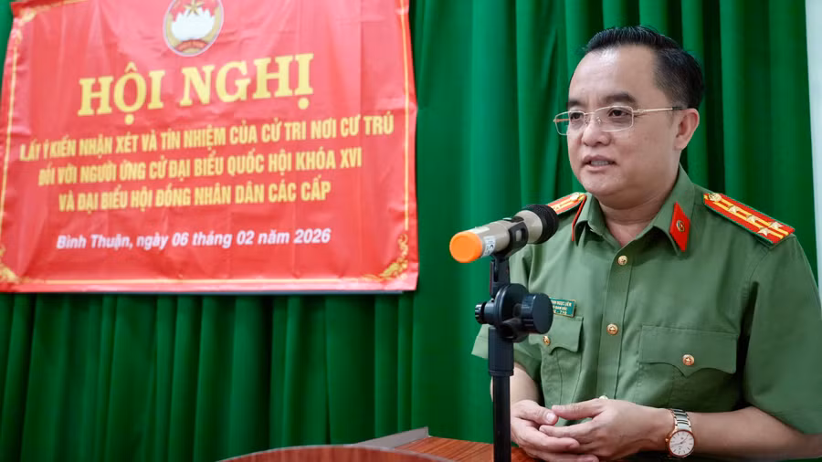 Đại tá Huỳnh Ngọc Liêm được giới thiệu ứng cử đại biểu Quốc hội khóa XVI.