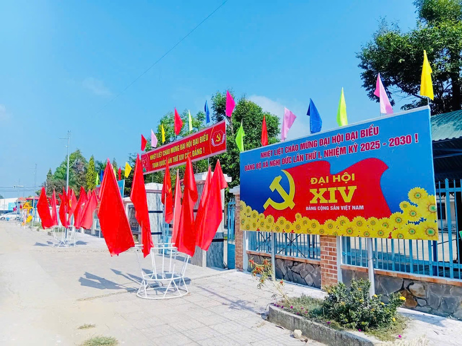 Rực rỡ cờ, hoa chào mừng Đại hội XIV của Đảng.