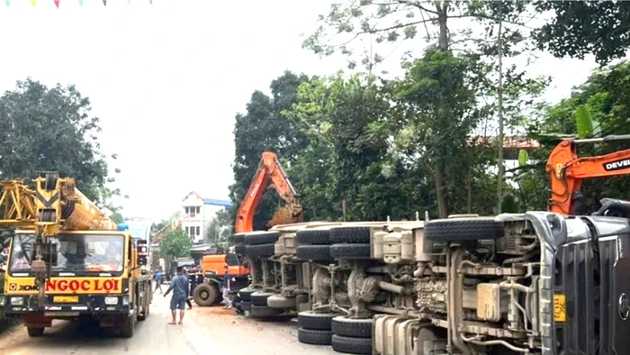 Hiện trường vụ tai nạn giao thông.