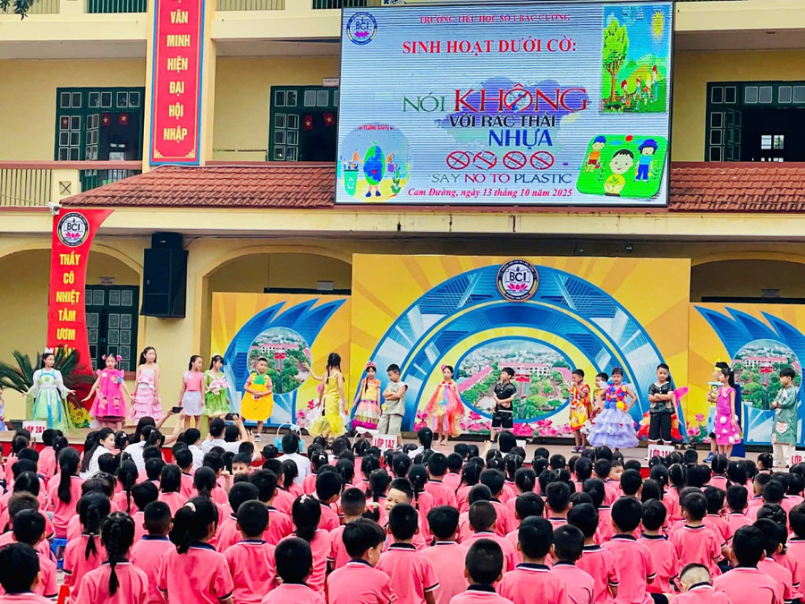 Buổi ngoại khóa, tuyên truyền, nâng cao nhận thức cho học sinh về môi trường. 