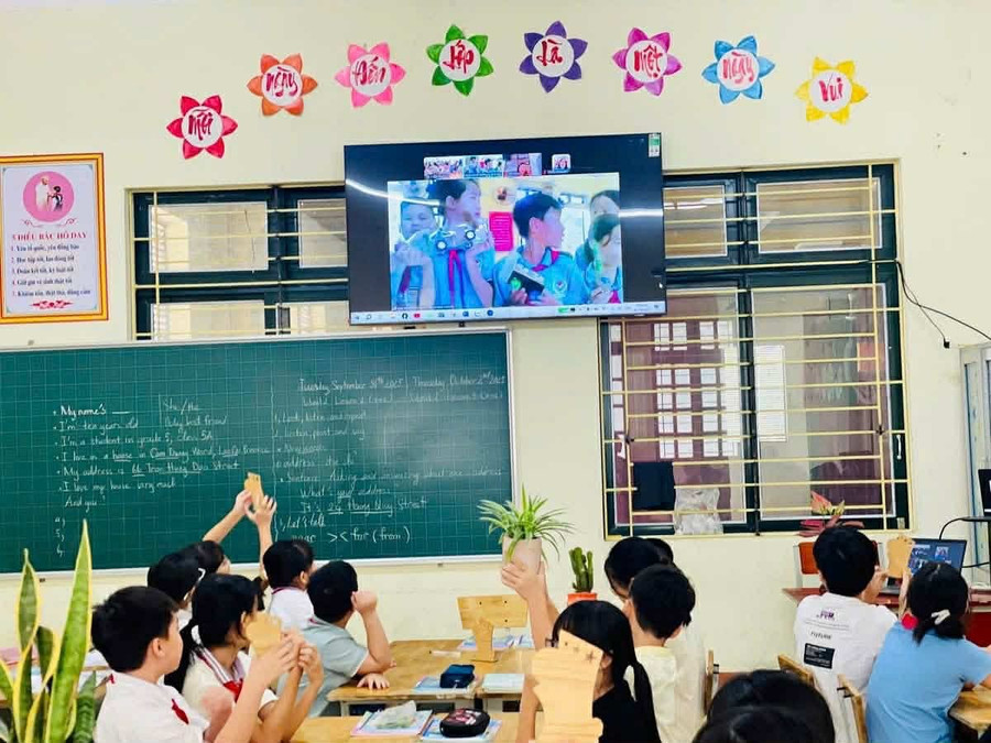 Trường Tiểu học Số 1 Bắc Cường đã lồng ghép chủ đề môi trường vào các tiết học. bac-cuong-9.jpg