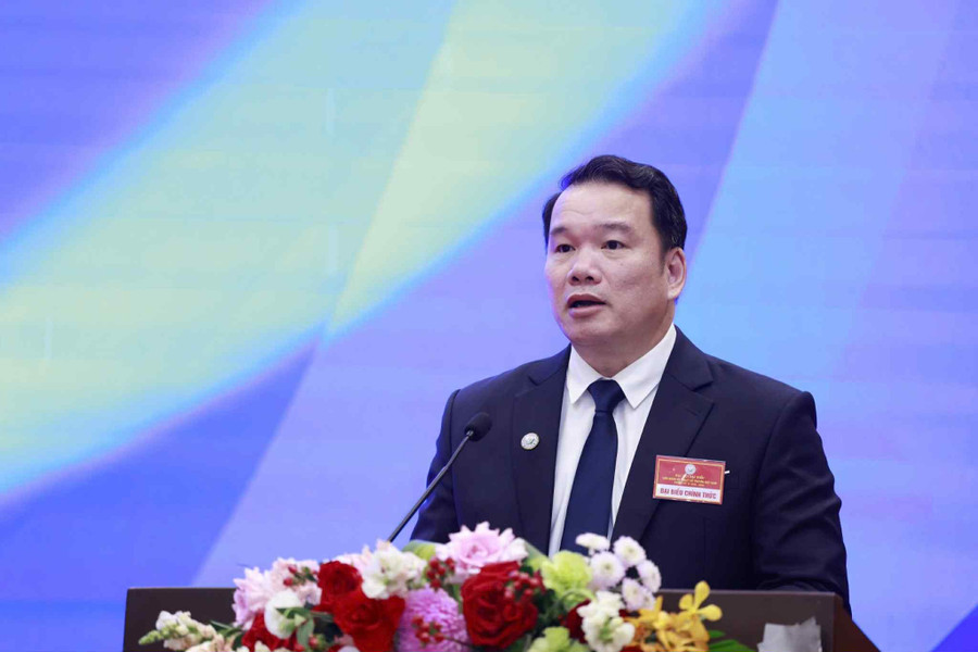 Ông Nguyễn Ngọc Anh, Chủ tịch Liên đoàn Võ thuật cổ truyền Việt Nam phát biểu tại đại hội đại biểu Võ thuật cổ truyền Việt Nam khoá VI (Nhiệm kỳ 2025 - 2030). vo-ct-1.jpg