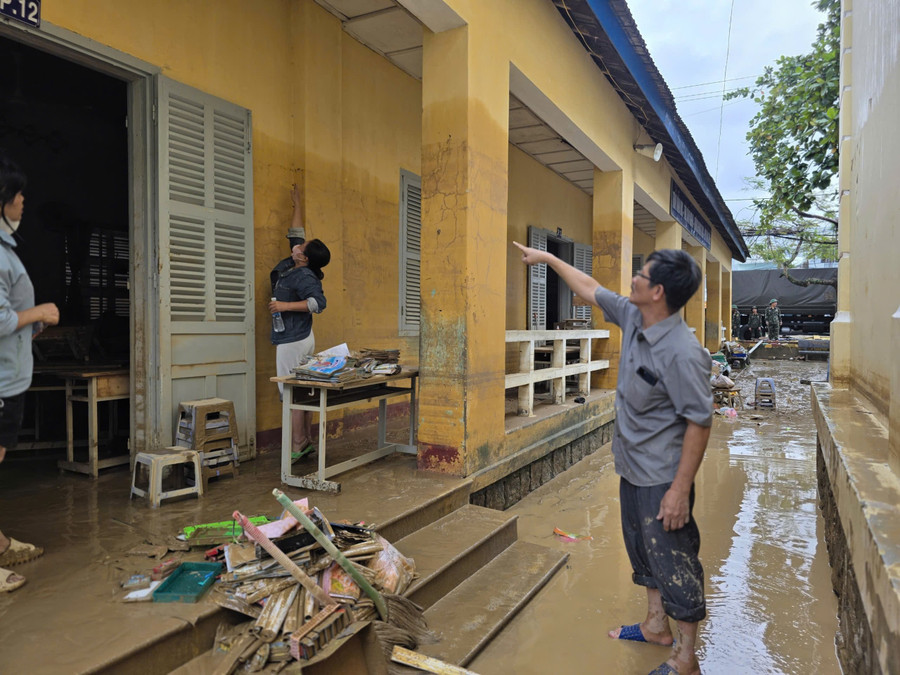 Nhiều trường học ở Khánh Hòa chịu thiệt hại do lũ. Ảnh: Internet.