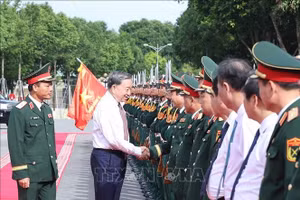 Tổng Bí thư Tô Lâm và các đại biểu. (Ảnh: Thống Nhất/TTXVN)