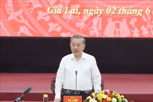 Tổng Bí thư Tô Lâm phát biểu chỉ đạo. (Ảnh: Thống Nhất/TTXVN)