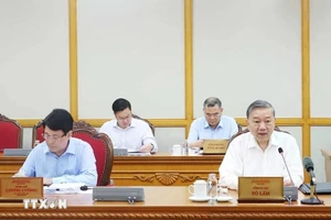 Tổng Bí thư Tô Lâm chủ trì cuộc họp của Bộ Chính trị, Ban Bí thư. (Ảnh: Thống Nhất/TTXVN).