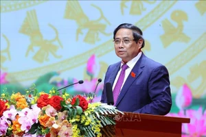 Đồng chí Phạm Minh Chính, Ủy viên Bộ Chính trị, Bí thư Đảng ủy, Thủ tướng Chính phủ phát biểu chỉ đạo. Ảnh: Văn Điệp/ TTXVN
