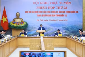 Thủ tướng Phạm Minh Chính chủ trì Phiên họp thứ 23 của Ban Chỉ đạo các công trình, dự án quan trọng quốc gia, trọng điểm ngành Giao thông vận tải. Ảnh: Dương Giang/TTXVN