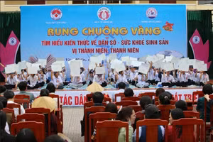 Cuộc thi “rung chuông vàng” cung cấp cho các em học sinh nhiều kiến thức về giới, sức khỏe sinh sản. Ảnh Vũ Đồng.