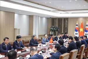 Tổng Bí thư Tô Lâm hội đàm với Tổng thống Hàn Quốc Lee Jae Myung. Ảnh: Thống Nhất/TTXVN