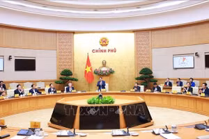 Thủ tướng Phạm Minh Chính chủ trì Phiên họp Chính phủ chuyên đề về Trung tâm Tài chính quốc tế tại Việt Nam. Ảnh: Dương Giang/TTXVN