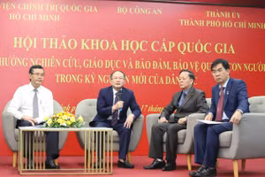 Hội thảo khoa học cấp quốc gia "Định hướng nghiên cứu, giáo dục và bảo đảm, bảo vệ quyền con người trong kỷ nguyên mới của dân tộc". Ảnh: Ngô Tùng. 