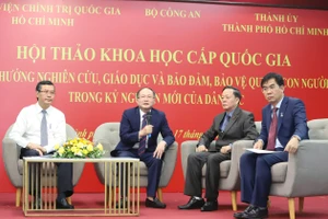 Hội thảo khoa học cấp quốc gia "Định hướng nghiên cứu, giáo dục và bảo đảm, bảo vệ quyền con người trong kỷ nguyên mới của dân tộc". Ảnh: Ngô Tùng. 