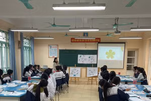 Một giờ giảng Ngữ văn ở Trường THCS Văn Khê (Mê Linh, Hà Nội).