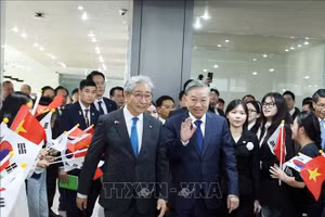 Tổng Bí thư Tô Lâm đến phát biểu chính sách tại Trường Đại học Yonsei. Ảnh: Thống Nhất/TTXVN