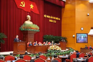 Tổng Bí thư Tô Lâm phát biểu khai mạc Hội nghị lần thứ mười ba, Ban Chấp hành Trung ương Đảng khoá XIII. Ảnh: Thống Nhất - TTXVN