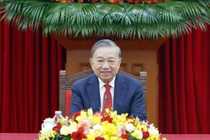 Tổng Bí thư Tô Lâm điện đàm với Bí thư thứ nhất Đảng Cộng sản Cuba, Chủ tịch nước Cộng hòa Cuba Miguel Diaz-Canel. Ảnh: Thống Nhất/TTXVN