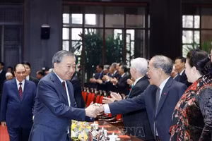 Tổng Bí thư Tô Lâm và các đại biểu tại Lễ kỷ niệm. Ảnh: Thống Nhất/TTXVN