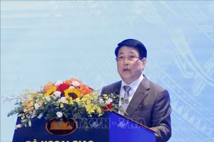 Chủ tịch nước Lương Cường phát biểu tại Hội thảo khoa học quốc tế “50 năm thống nhất đất nước: Vai trò kiến tạo hòa bình của ngoại giao trong lịch sử và hiện tại”. Ảnh: Lâm Khánh/TTXVN