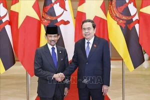 Chủ tịch Quốc hội Trần Thanh Mẫn hội kiến Quốc vương Brunei Darussalam Haji Hassanal Bolkiah. Ảnh: Doãn Tấn/TTXVN