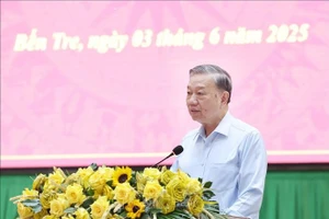 Bí thư Tô Lâm phát biểu chỉ đạo. (Ảnh: Thống Nhất/TTXVN)