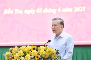 Bí thư Tô Lâm phát biểu chỉ đạo. (Ảnh: Thống Nhất/TTXVN)