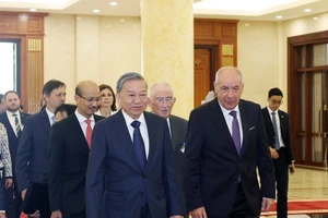 Tổng Bí thư Tô Lâm tiếp Tổng thống Hungary Sulyok Tamas. (Ảnh: Thống Nhất/TTXVN)