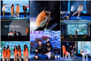 Học sinh nhập vai vào từng tiết mục tại Gala kịch Pharos.