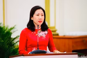 Bà Phạm Thị Thanh Hiền, Thành ủy viên, Giám đốc Sở Nội vụ, Ủy viên kiêm Thư ký Ủy ban bầu cử TPHCM công bố Nghị quyết của Ủy ban bầu cử Thành phố. 