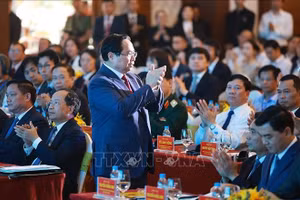 Thủ tướng Phạm Minh Chính dự Hội nghị Xúc tiến đầu tư tỉnh Thanh Hóa năm 2026. Ảnh: Dương Giang/TTXVN