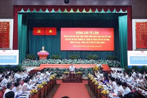 Tổng Bí thư Tô Lâm chủ trì buổi làm việc. (Ảnh: Thống Nhất/TTXVN)