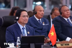 Thủ tướng Phạm Minh Chính phát biểu tại Hội nghị Cấp cao ASEAN-Hội đồng Hợp tác Vùng Vịnh (GCC) lần thứ hai. (Ảnh: Dương Giang/TTXVN).