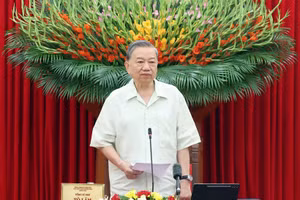 Tổng Bí thư Tô Lâm, Trưởng Ban Chỉ đạo Trung ương phát biểu. (Ảnh: Thống Nhất/TTXVN).