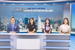 Các khách mời tại buổi giao lưu về phương pháp học IELTS - Ảnh: V.SAN.