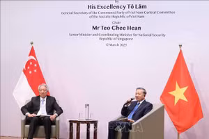 Tổng Bí thư Tô Lâm phát biểu chính sách tại Trường Chính sách công Lý Quang Diệu, Đại học quốc gia Singapore. (Ảnh: Thống Nhất/TTXVN)