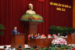 Tổng Bí thư Tô Lâm phát biểu khai mạc. (Ảnh: Thống Nhất/TTXVN)