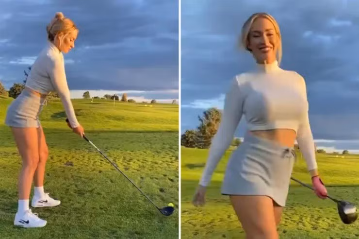 Trên trang cá nhân, người đẹp Paige Spiranac cũng đăng loạt hình ảnh đầy quyến rũ bên sân golf. Vóc dáng đẹp không thể rời mắt của bộ đôi mỹ nhân ‘nóng bỏng nhất làng golf’