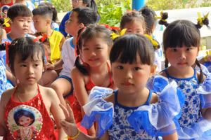 Các bé Trường Mầm non Hiệp Hòa. 