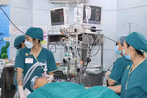 Ê-kíp thực hiện ghép gan của Bệnh viện Nhi đồng 2. (Ảnh: BVCC)