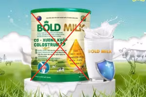 Sữa giả mà cơ sở tại quận Bình Thạnh (TPHCM) kinh doanh là Bold Milk cơ xương khớp Clostrum.