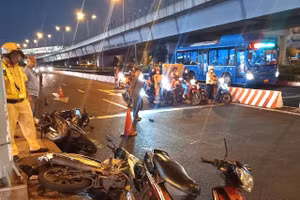 Vụ tai nạn xảy ra tại TP Thủ Đức (TPHCM). (Ảnh: B.T)