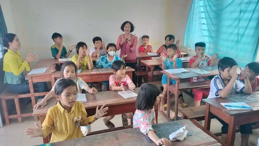 Lớp học tình thương của cô Lê Thị Bích Thủy.