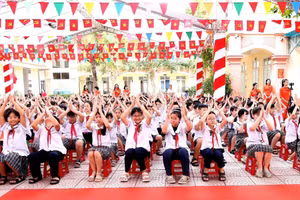 Học sinh Trường Tiểu học Lê Hồng Phong, phường Phù Liễn, TP Hải Phòng.