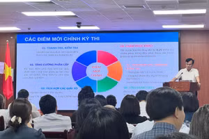 Ông Bùi Khánh Toàn trình bày nội dung công tác tổ chức Kỳ thi tốt nghiệp THPT 2026.