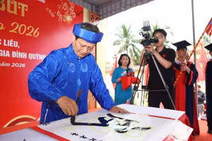 Lễ khai bút đầu Xuân tại phường An Dương, TP Hải Phòng.