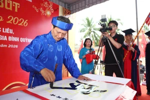 Lễ khai bút đầu Xuân tại phường An Dương, TP Hải Phòng.