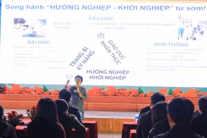 PGS.TS Chu Cẩm Thơ - Trưởng ban Ban nghiên cứu đánh giá Viện Khoa học Giáo dục Việt Nam tư vấn cho học sinh những điều kiện cần và đủ để chọn lựa nghề nghiệp tương lai.