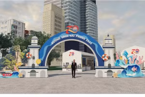 Cổng vào Đường sách Hải Phòng 2025.